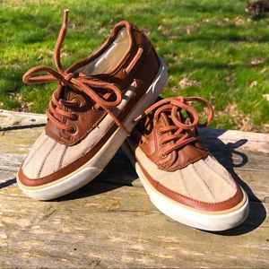 Ralph Lauren Polo Boys Canvas & Leather Duck Style Shoes Size 13.5 Easter